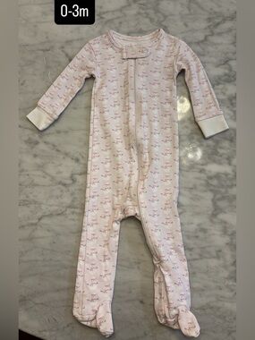 Pink Baby Footless Zipper Pajamas with ⛄️ snowman Print Lila Hayes